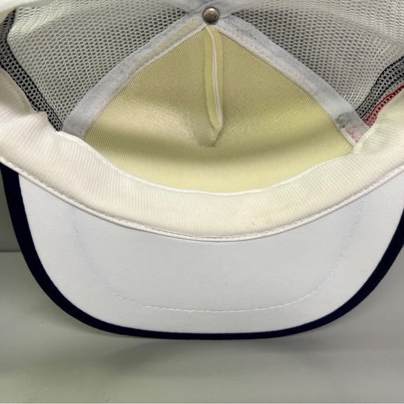 Vintage 3 Stripe I Rode For Canada White Blue Red Snap Back Trucker Mesh Foam - Picture 7 of 9